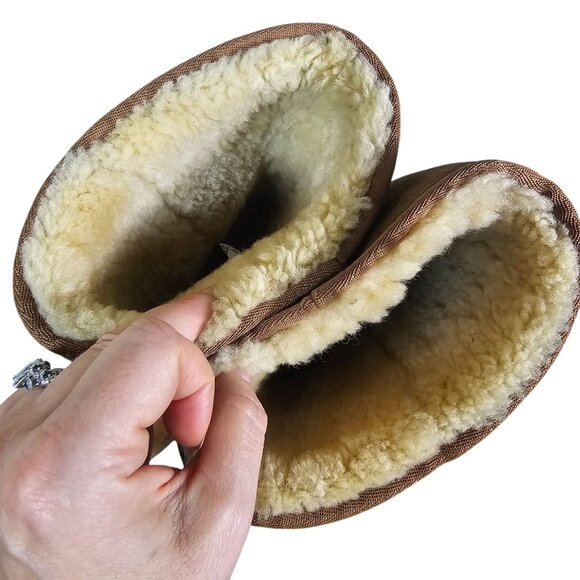 UGG Womens Classic Tall II Boots Sz 8 Brown Leather & Sheepskin 5815 Casual - Picture 7 of 13